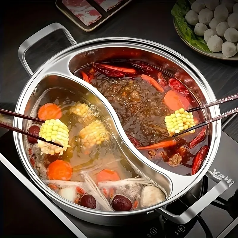 Durable Two-Flavor Hot Pot, Kitchen Essential for Hot Pot Gatherings