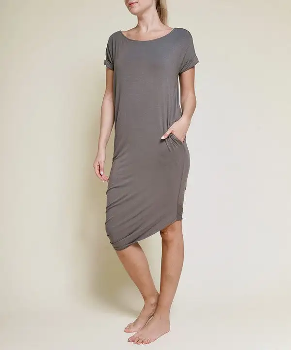 Bamboo Asymmetric Dolman Dress