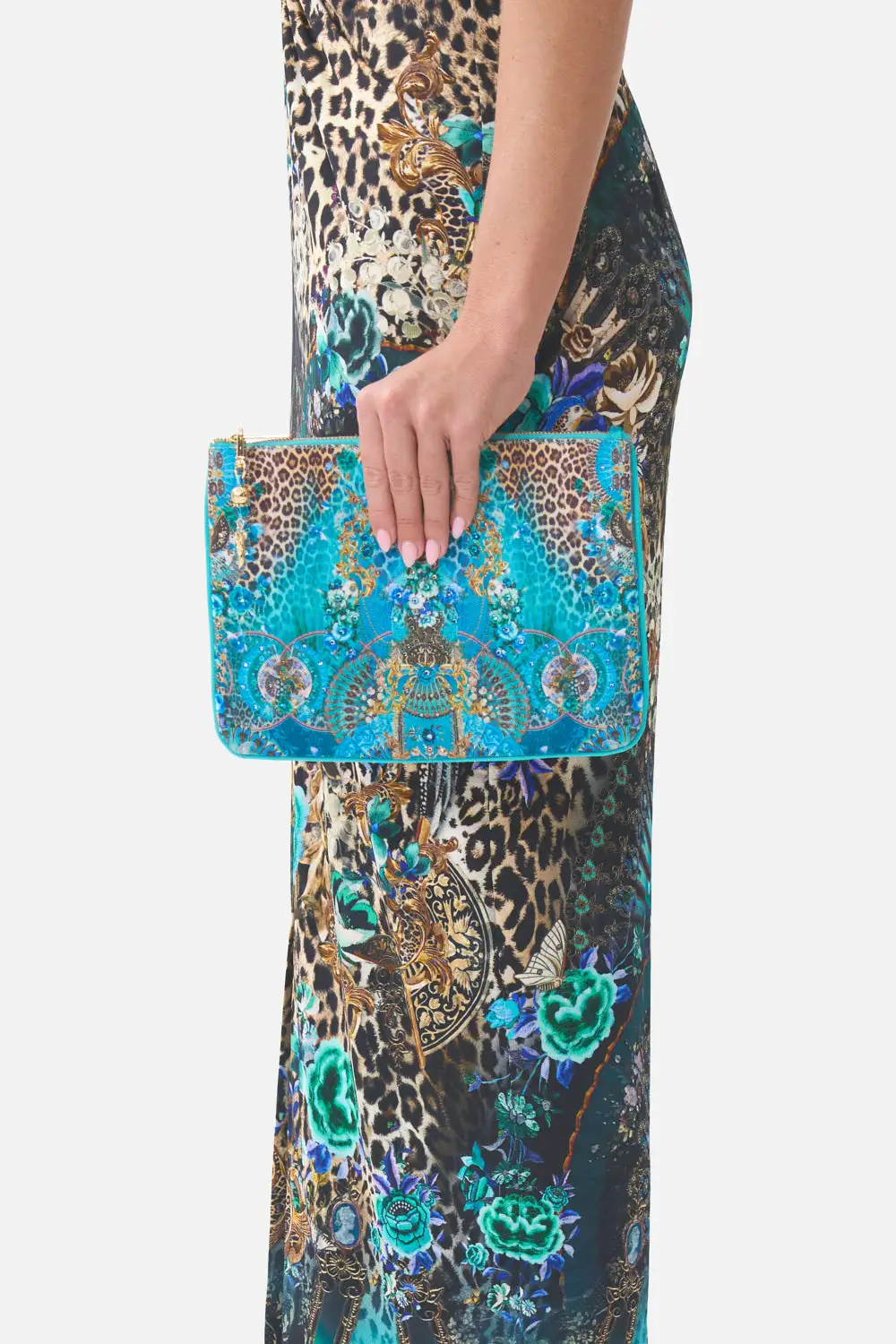 Detailed Small Canvas Clutch Bag