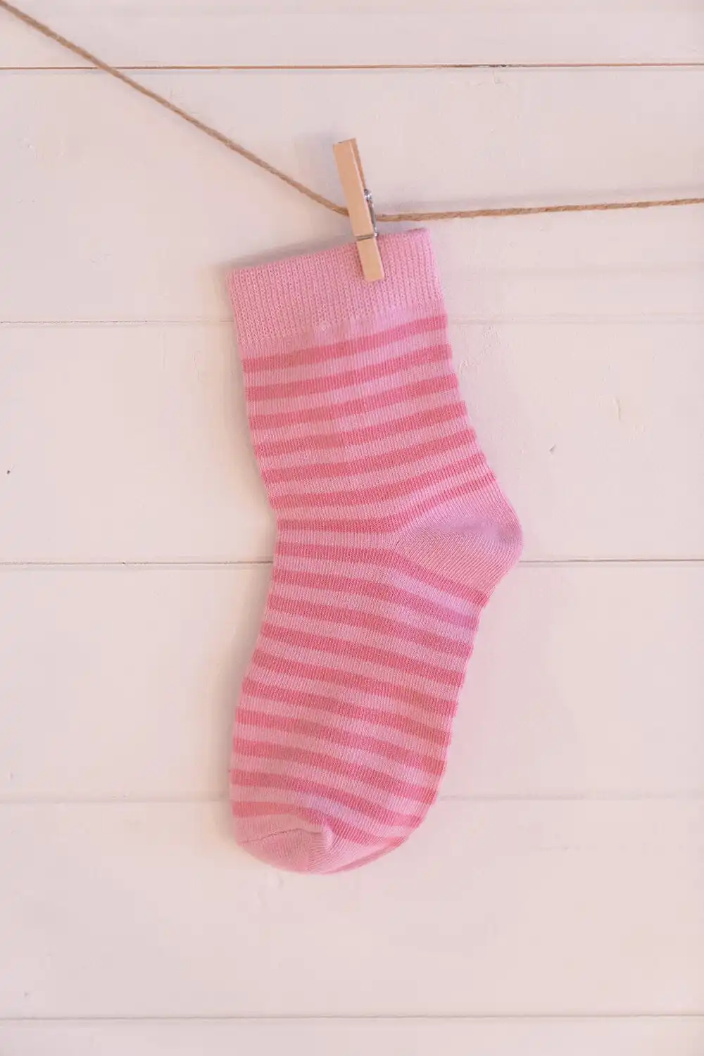 Pink Stripe Ankle Socks