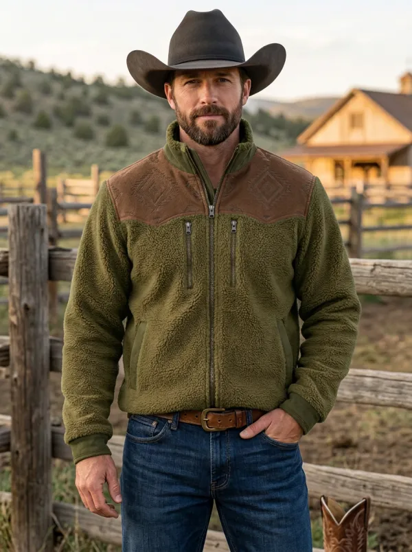 Prairie Ridge Geometric Collection Men's Western Fleece Jacket
