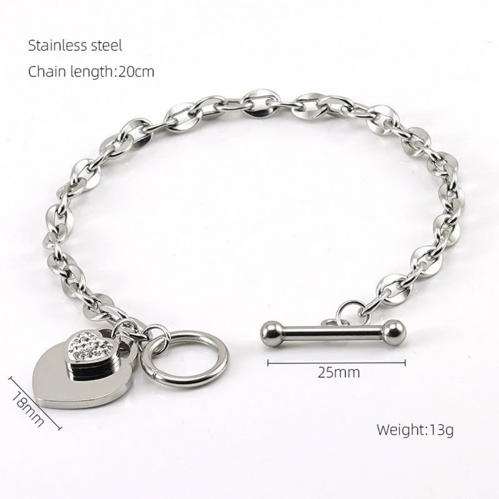 Heart Metal Charm Bracelet