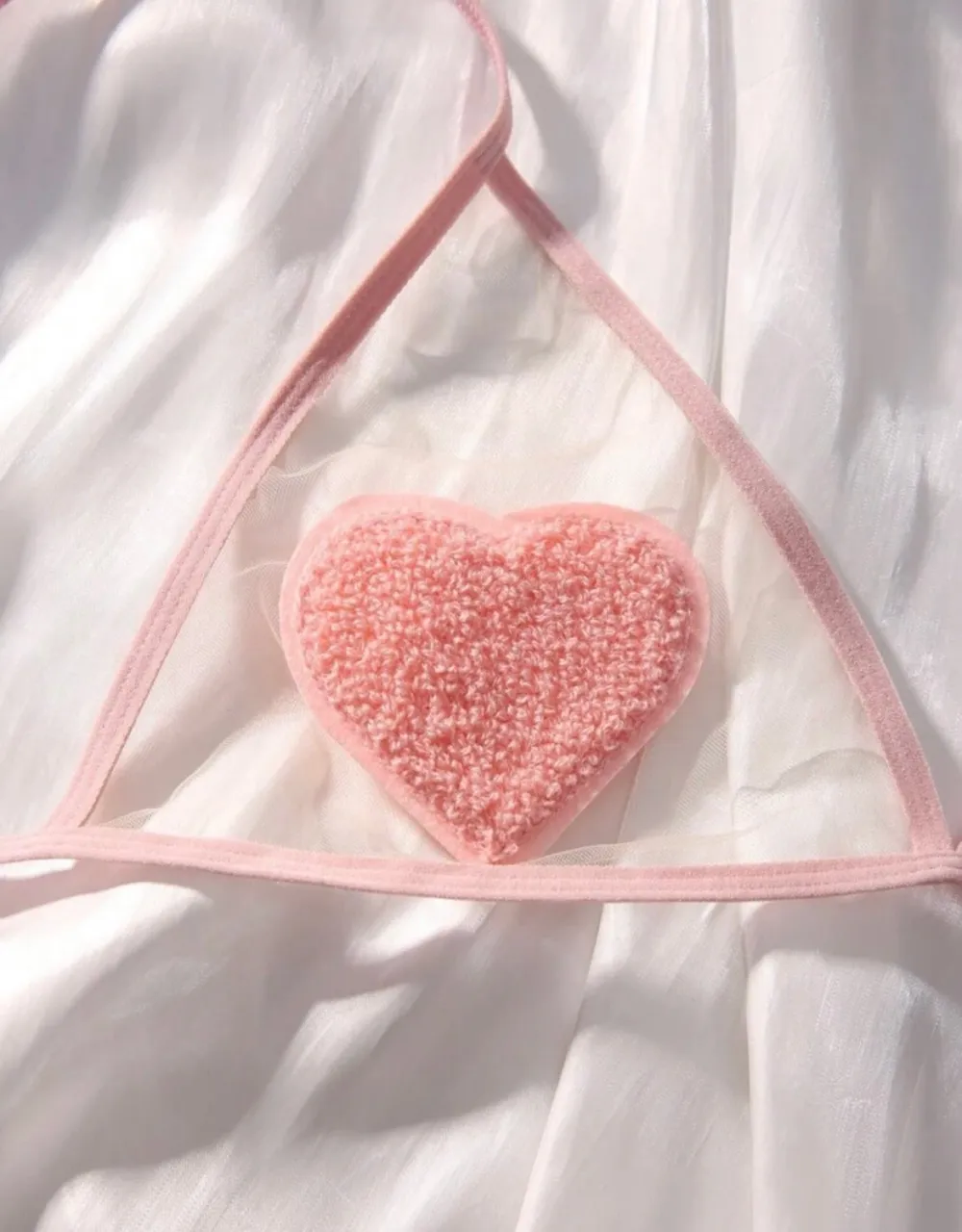 Heart Embroidered Lace Lingerie Set