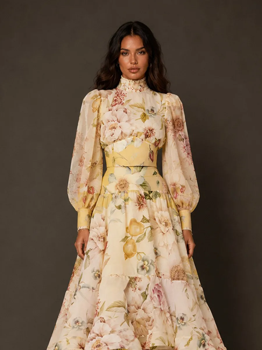 Sabrina Retro Oil Painting Style Print Two Piece Set