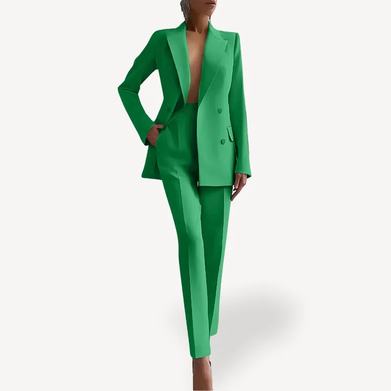 Formal Tailored Suit Set with Long Blazer