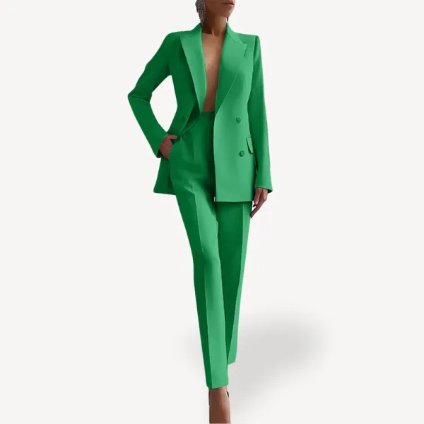 Formal Tailored Suit Set with Long Blazer