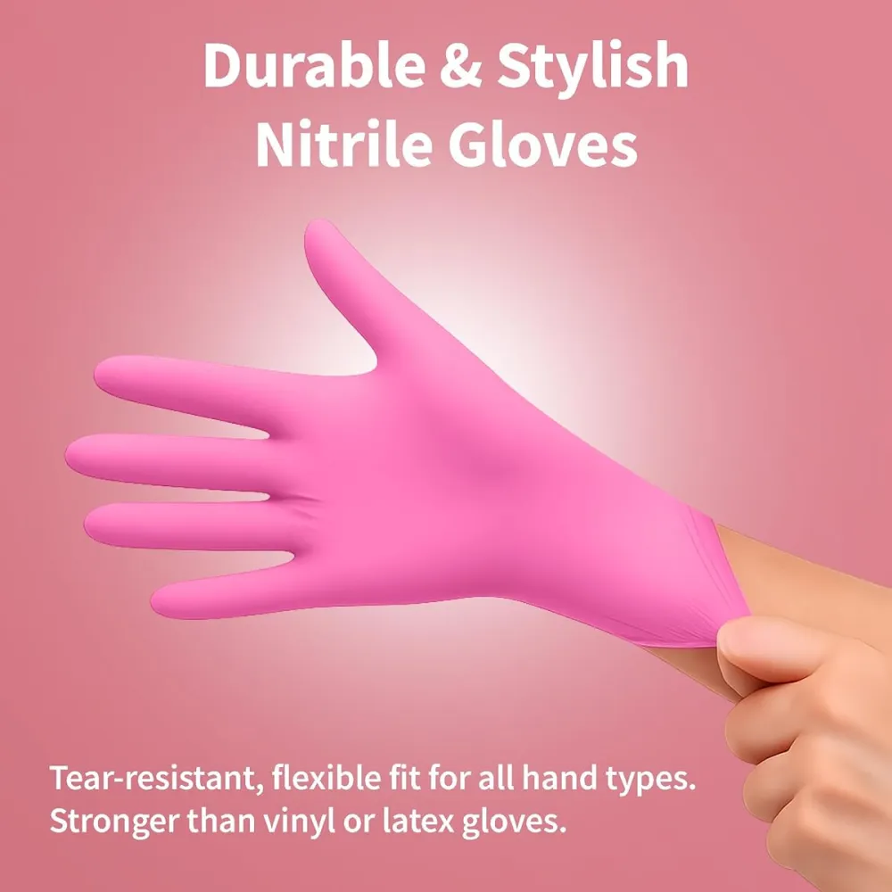 Multipurpose Pink Disposable Gloves