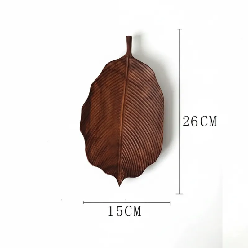 Hand-carved Walnut Leaf Trays