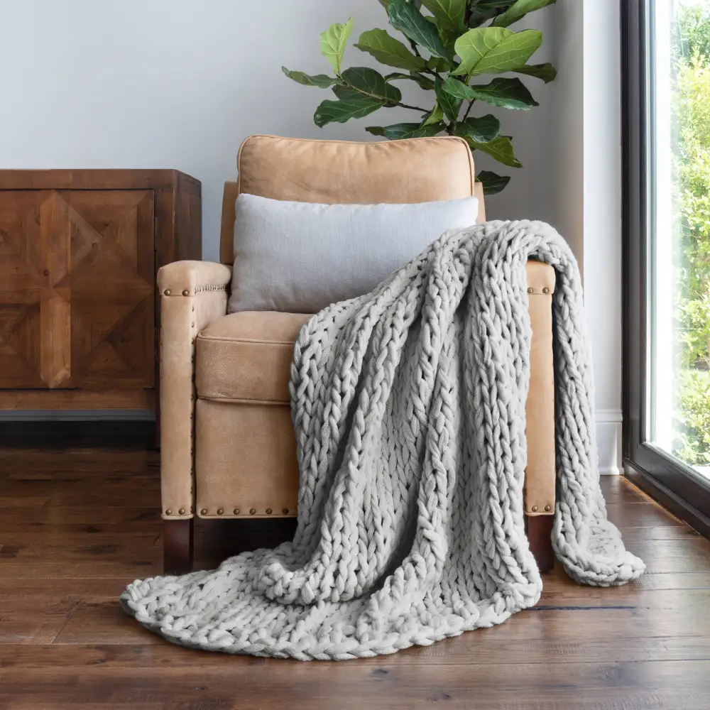 Chunky Knit Throw Blanket