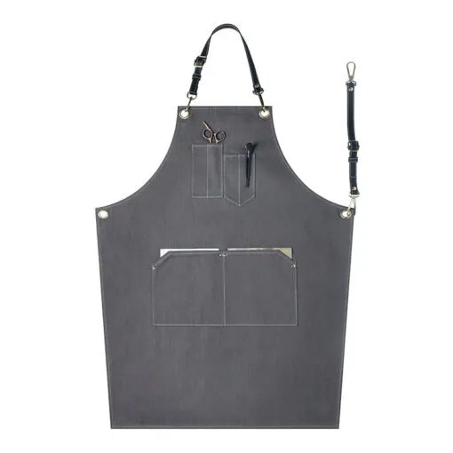 Denim Leather Strap Crossback Kitchen Work Apron