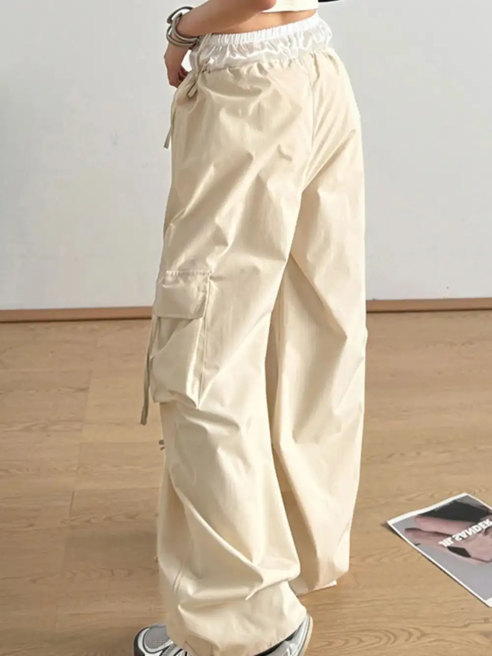 Wide Leg Drawstring Pocketed Everyday Cargo Pants