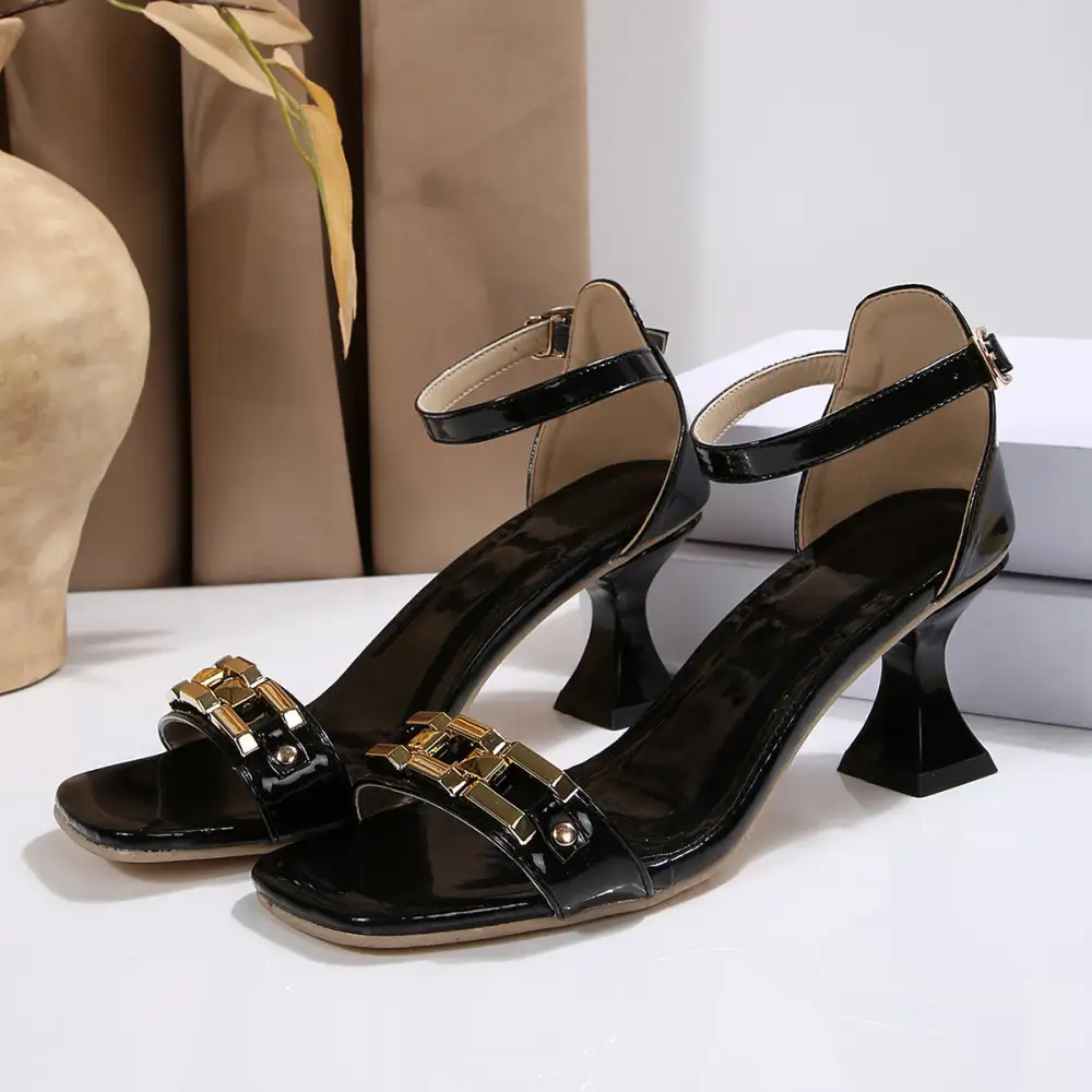 Buckle Strap Square Toe Sandals