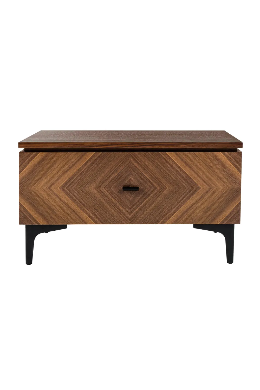 Refined Drawer Walnut Veneer Nightstand