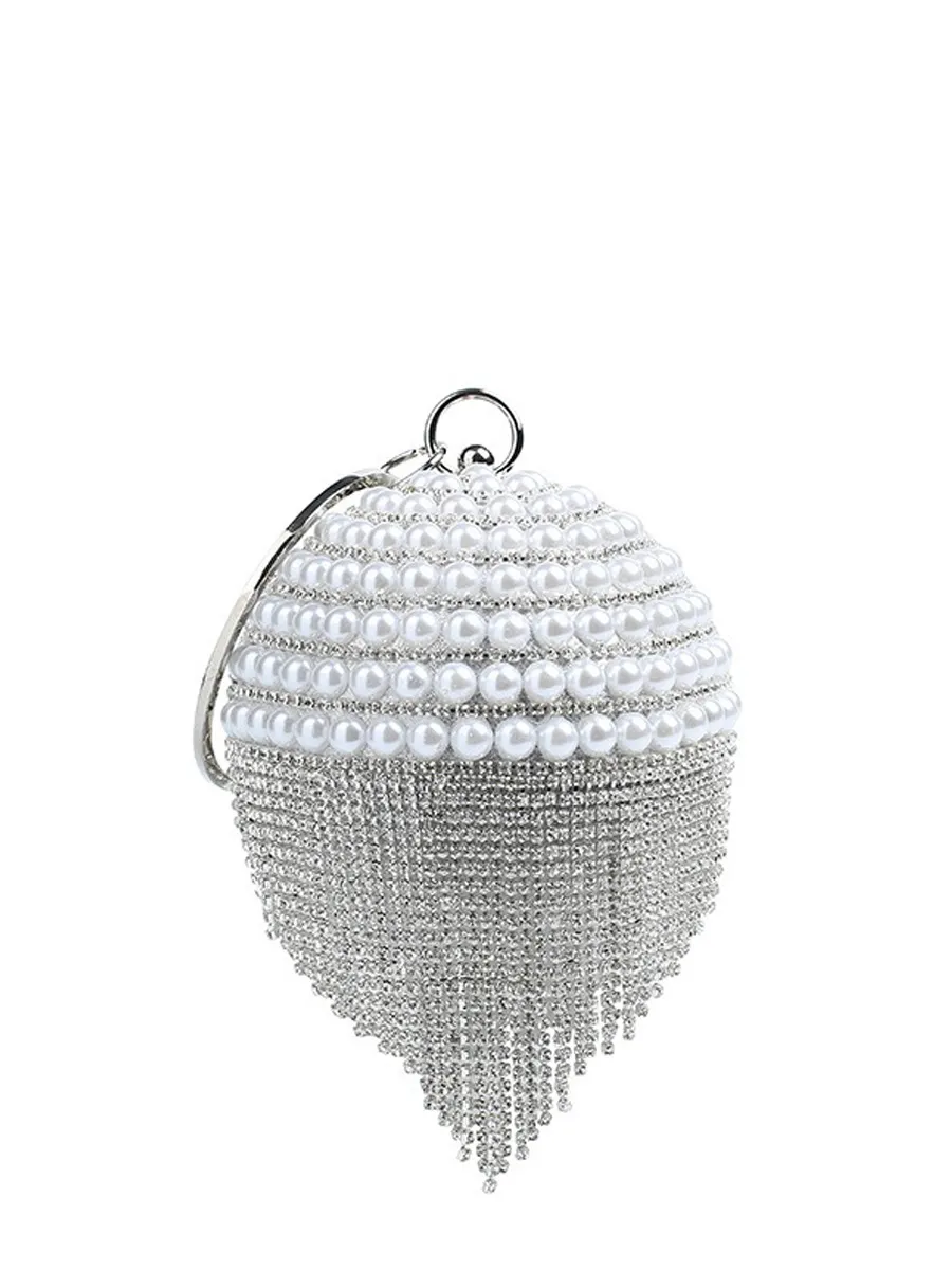 Gianna Large Pearl Tassel Round Bag