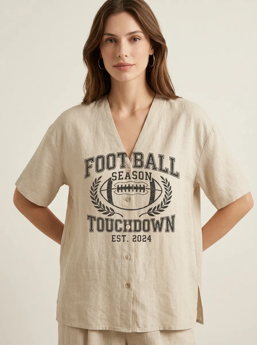 Football Graphic Casual T-Shirt