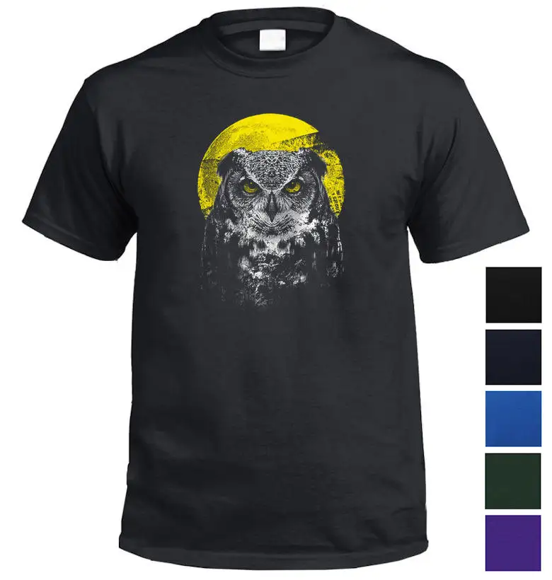Owl Moon Graphic Cotton T-Shirt
