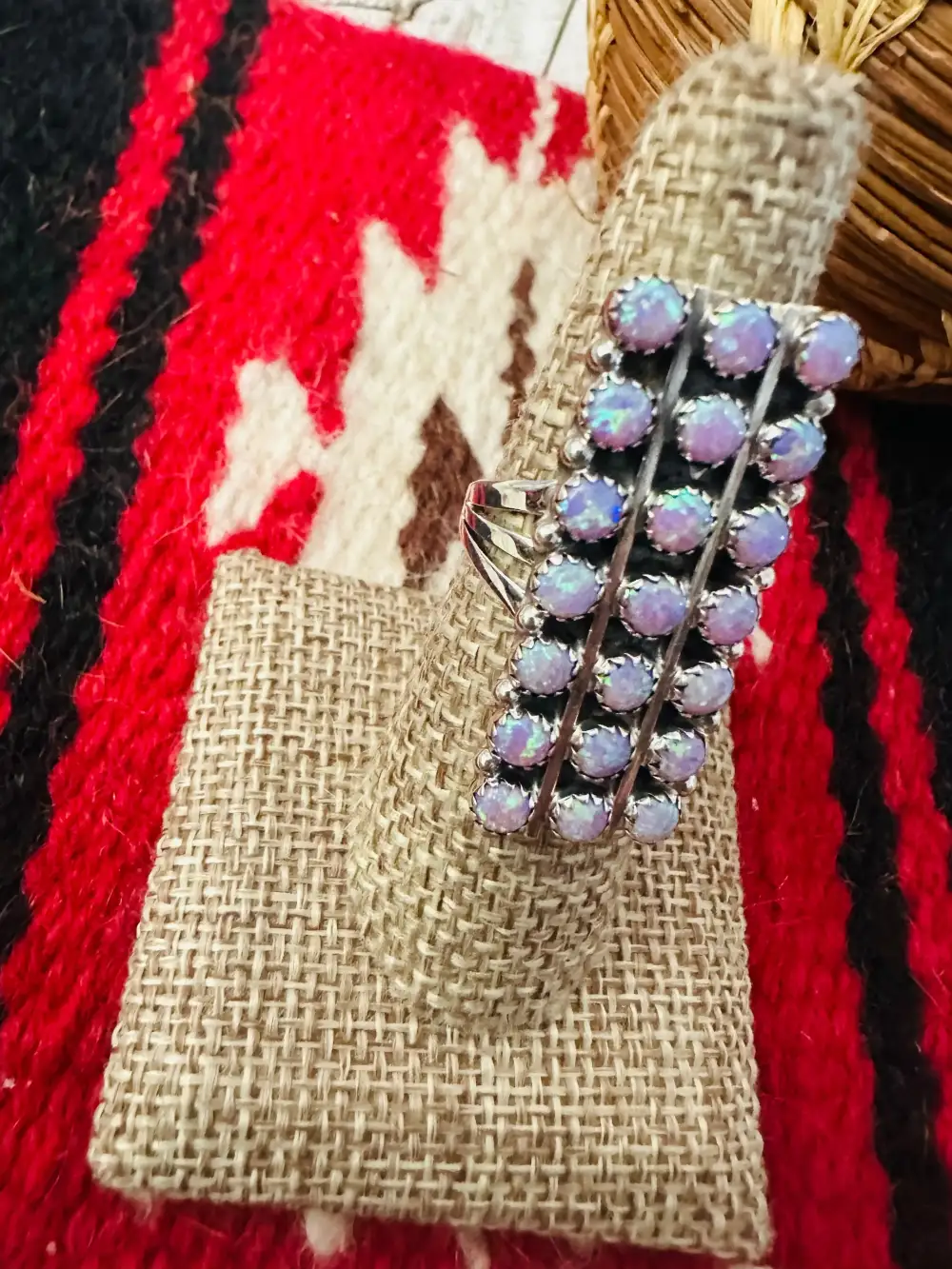 Cluster Statement Opal Sterling Silver Ring