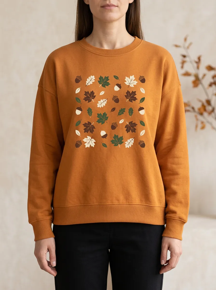 Classic Printed Acorn Graphic Sweatshirt