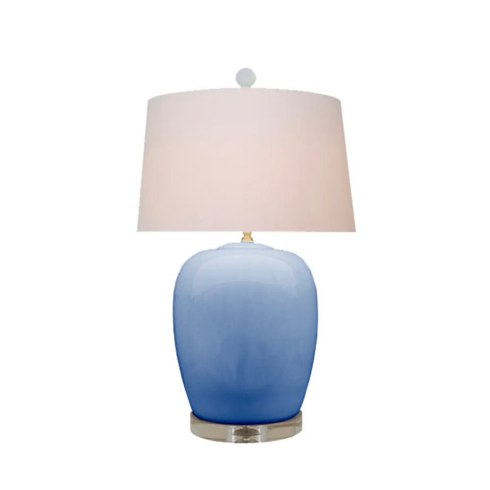 Rounded Porcelain Vase-Form Table Lamp