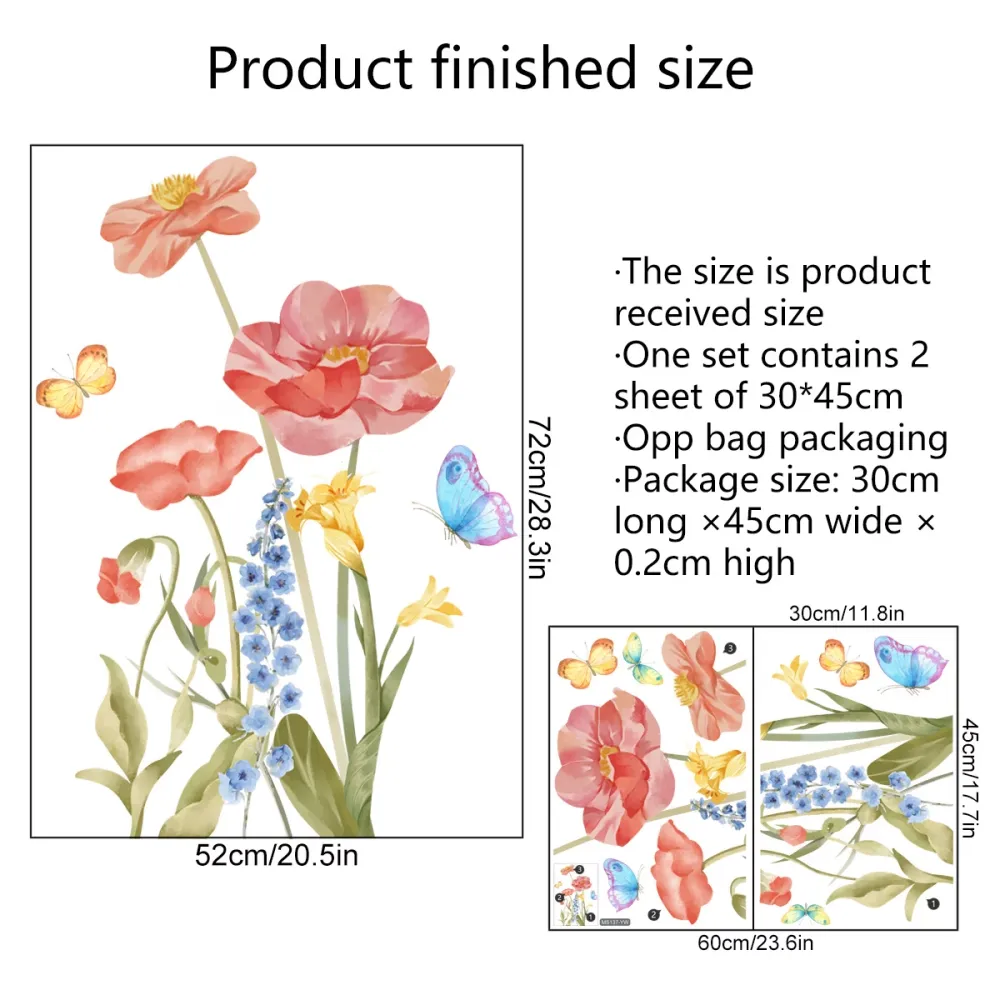 Watercolor Floral Wall Decal