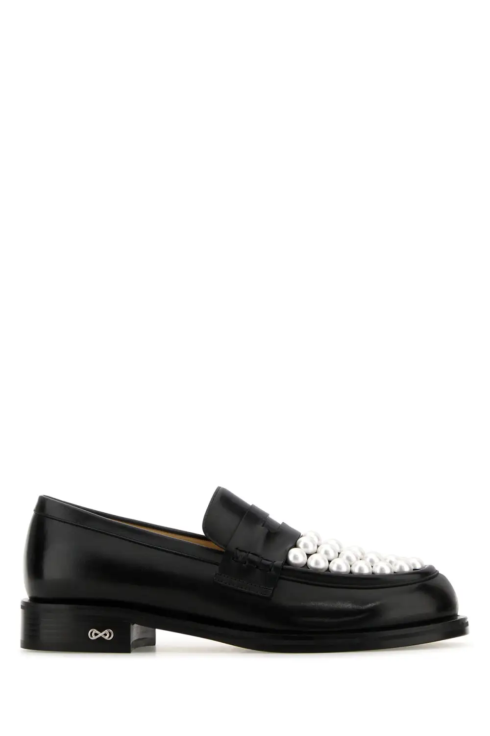 Pearl Accent Polished Calf Loafers