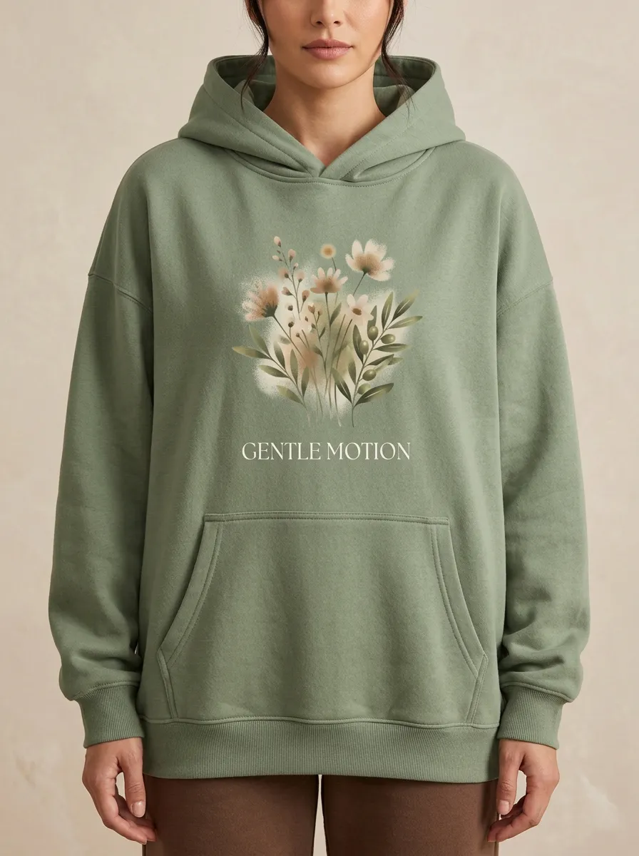 Floral Gentle Motion Botanical Hoodie