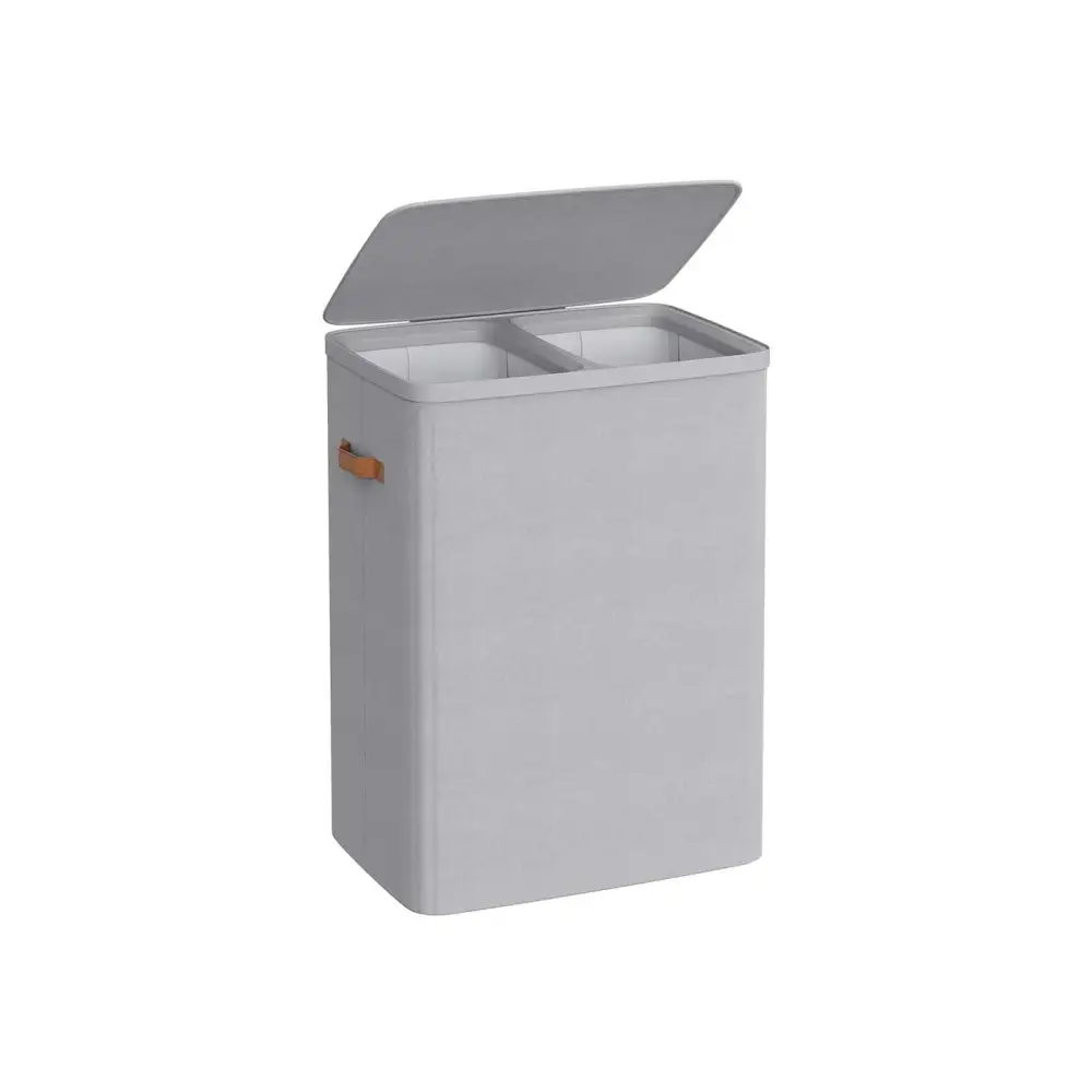 Double Compartment Removable Liner Divided Laundry Storage Basket