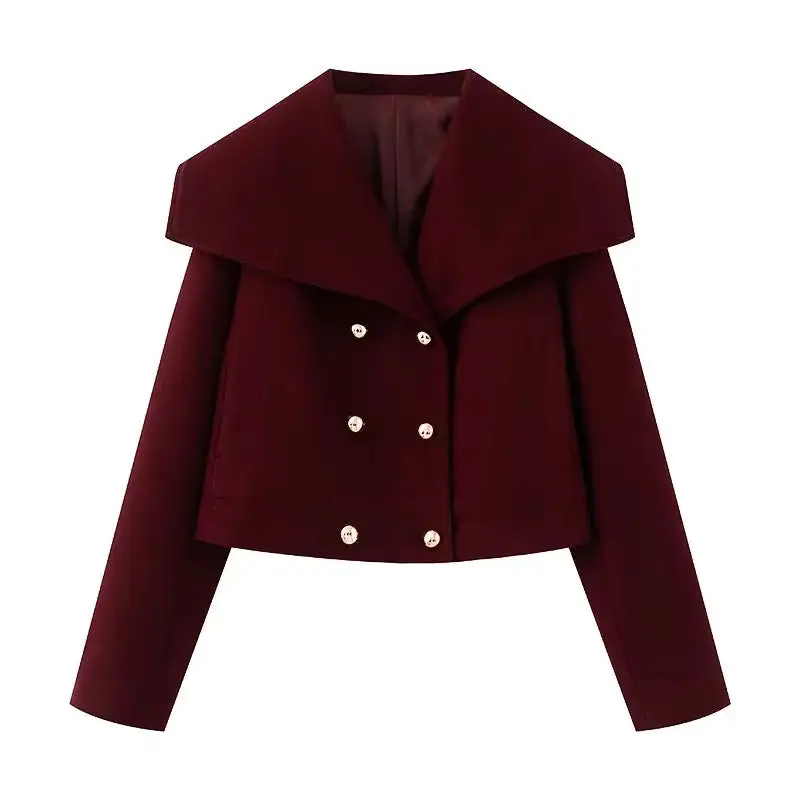 Cropped Oversized Shawl Collar Bomber Jacket