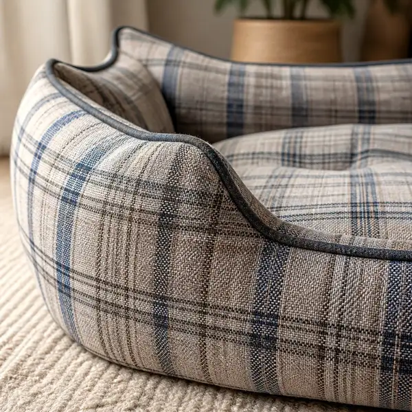 Plaid Bolster Pet Sofa Bed