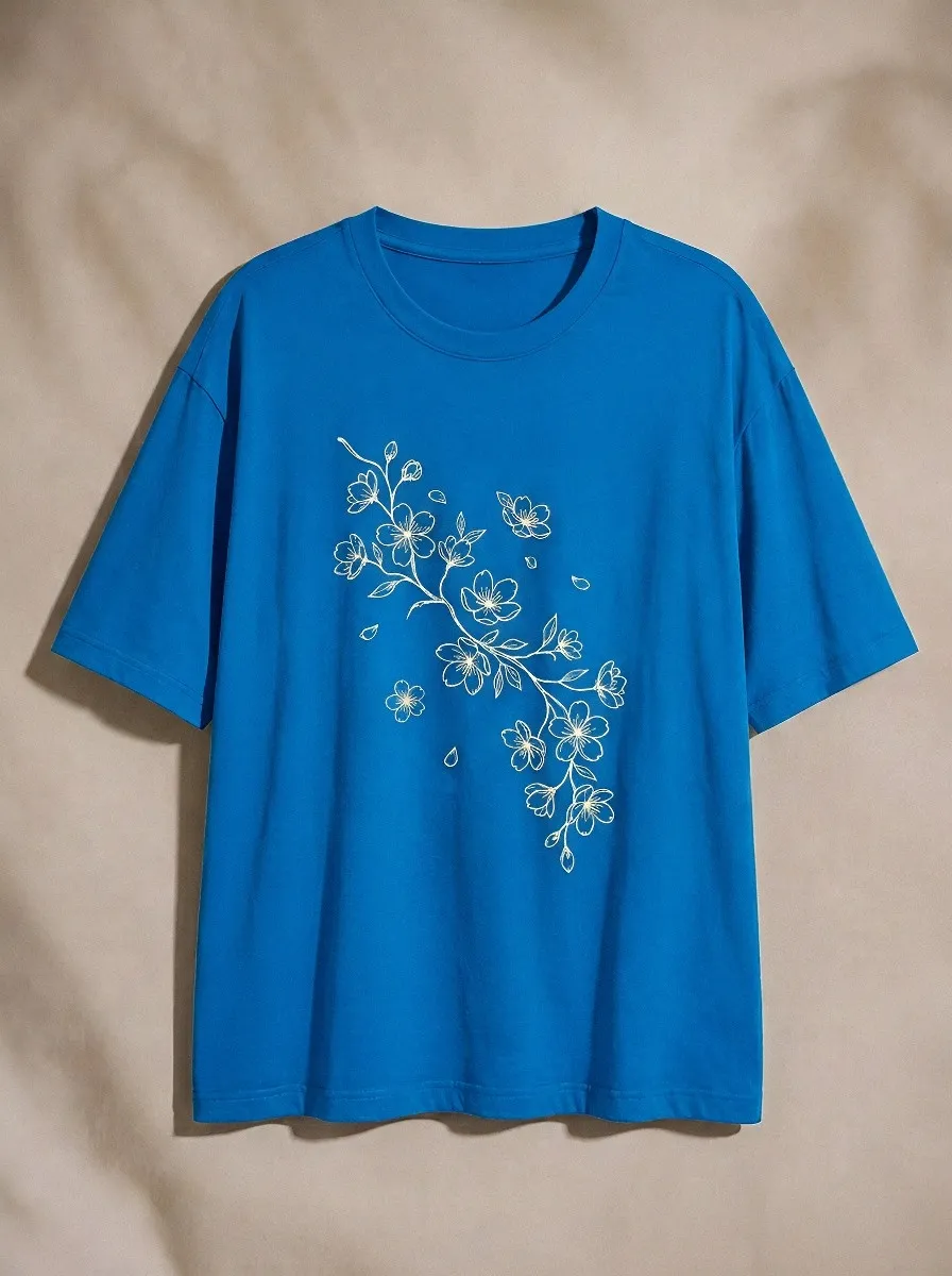 Unisex Nature Lover Cherry Blossom Floral Printed T-shirt