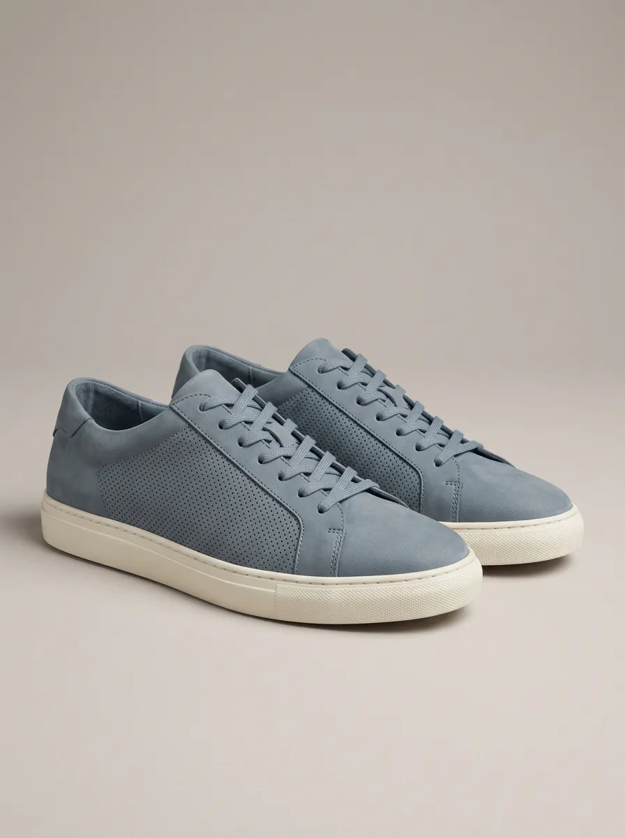 Men's Everyday Minimalist Perforated Suede Casual Sneakers