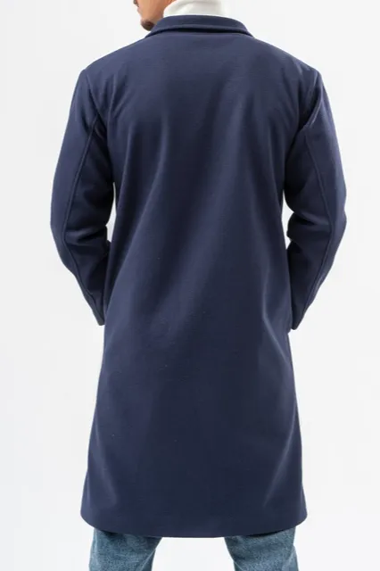 Navy Wool Blend Coat