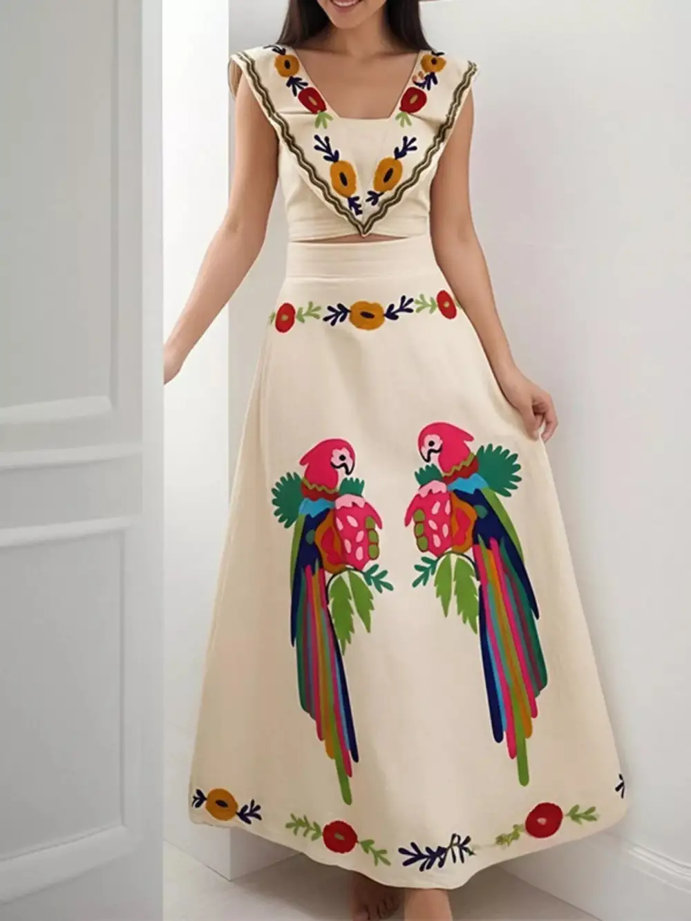Parrot Crop Dress