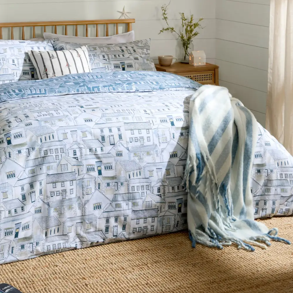 Reversible Coastal Cotton Duvet Cover Set