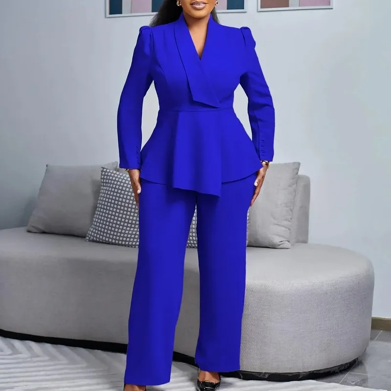 Polished Formal Suit Set with Tailored Long Blazer