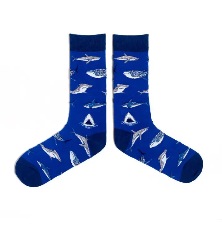 Relaxed Versatile Animal-Motif Cotton Crew Socks