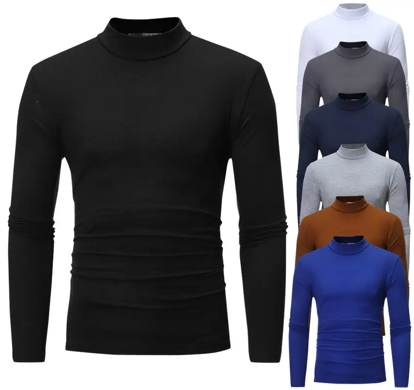 Men's Tailored Long-Sleeve Stand Collar Shirt Stretch Jersey