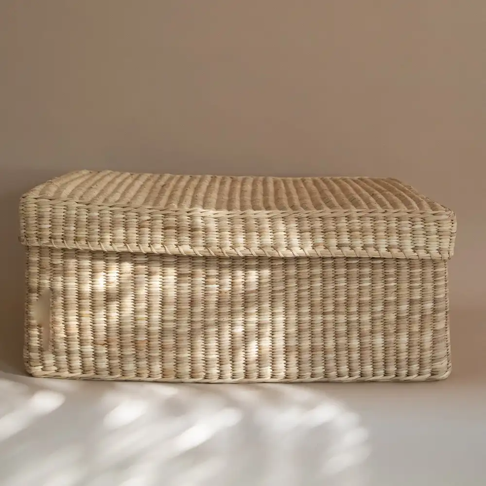 Lidded Woven Storage Basket