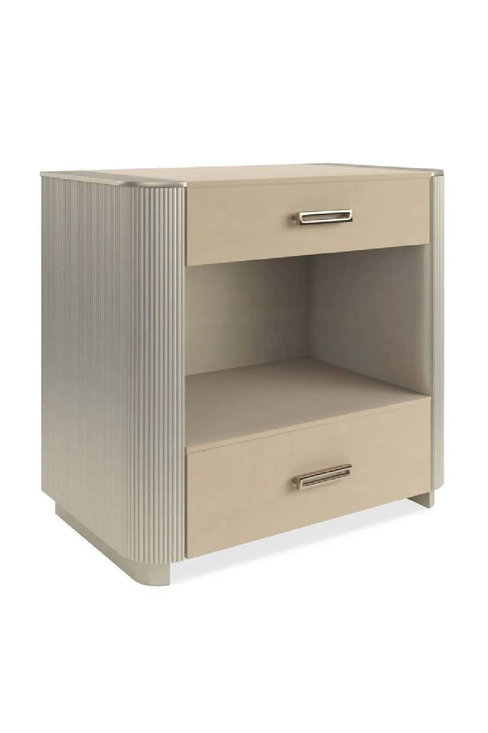 Fluted Sides Drawer Nightstand