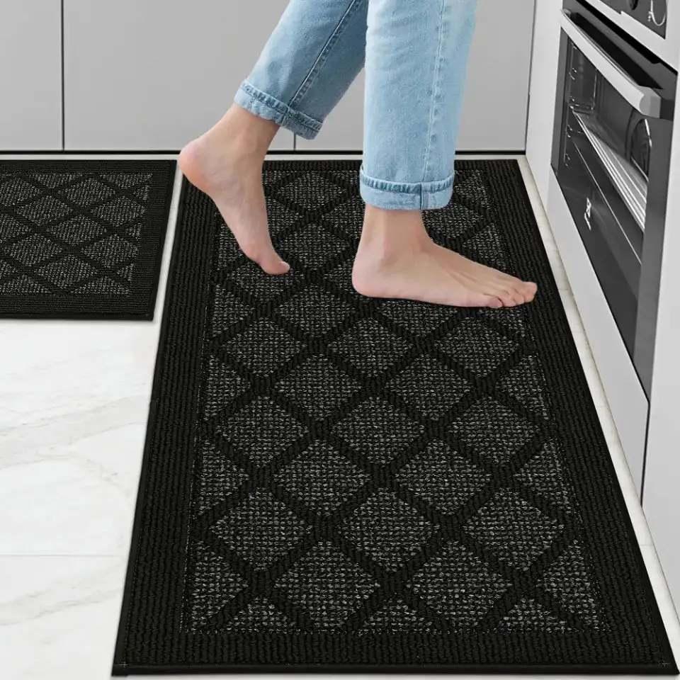 Diamond Texture Kitchen Rug Set