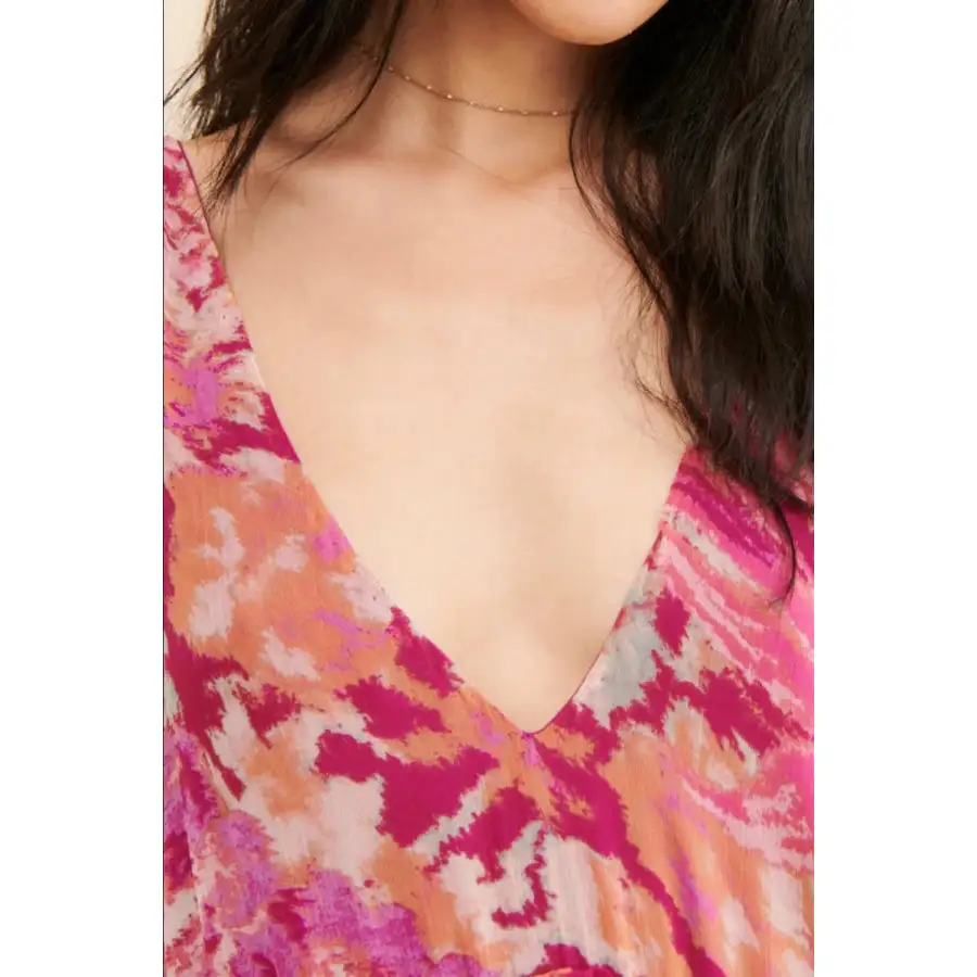 Frill V-Neck Midi Dress