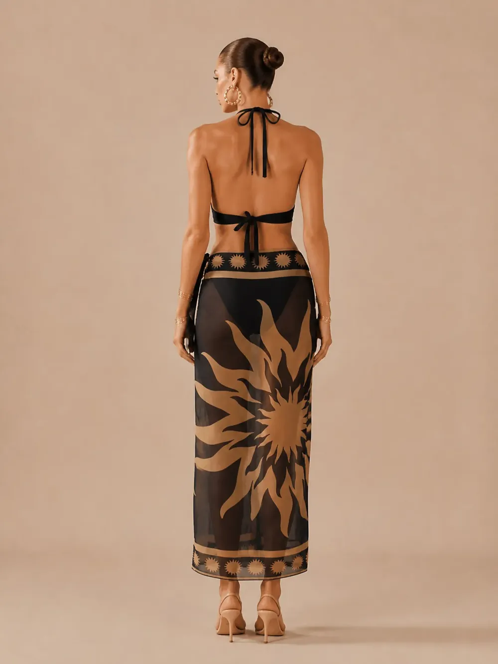 Chloe Printed Lace-Up Bikini Set