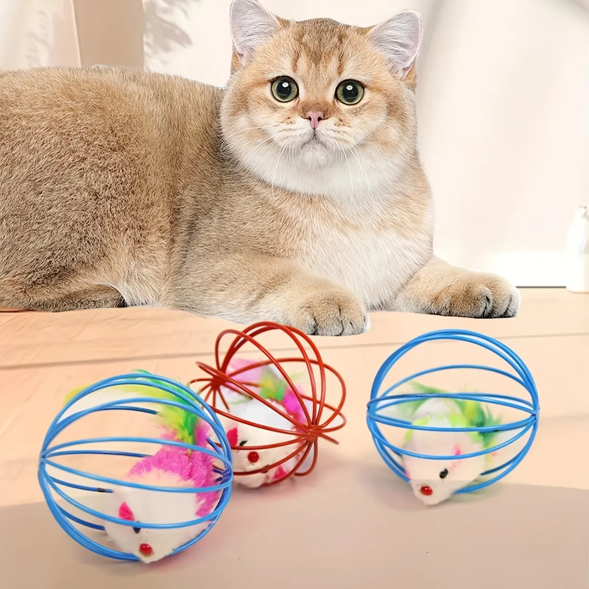 3 Pack Rolling Wire Ball Cat Toy