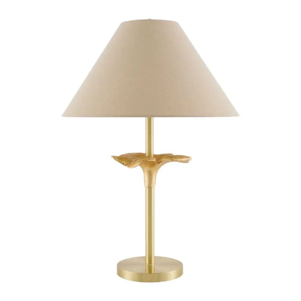 Linen Shade Minimalist Modern Metal Iron Table Lamp