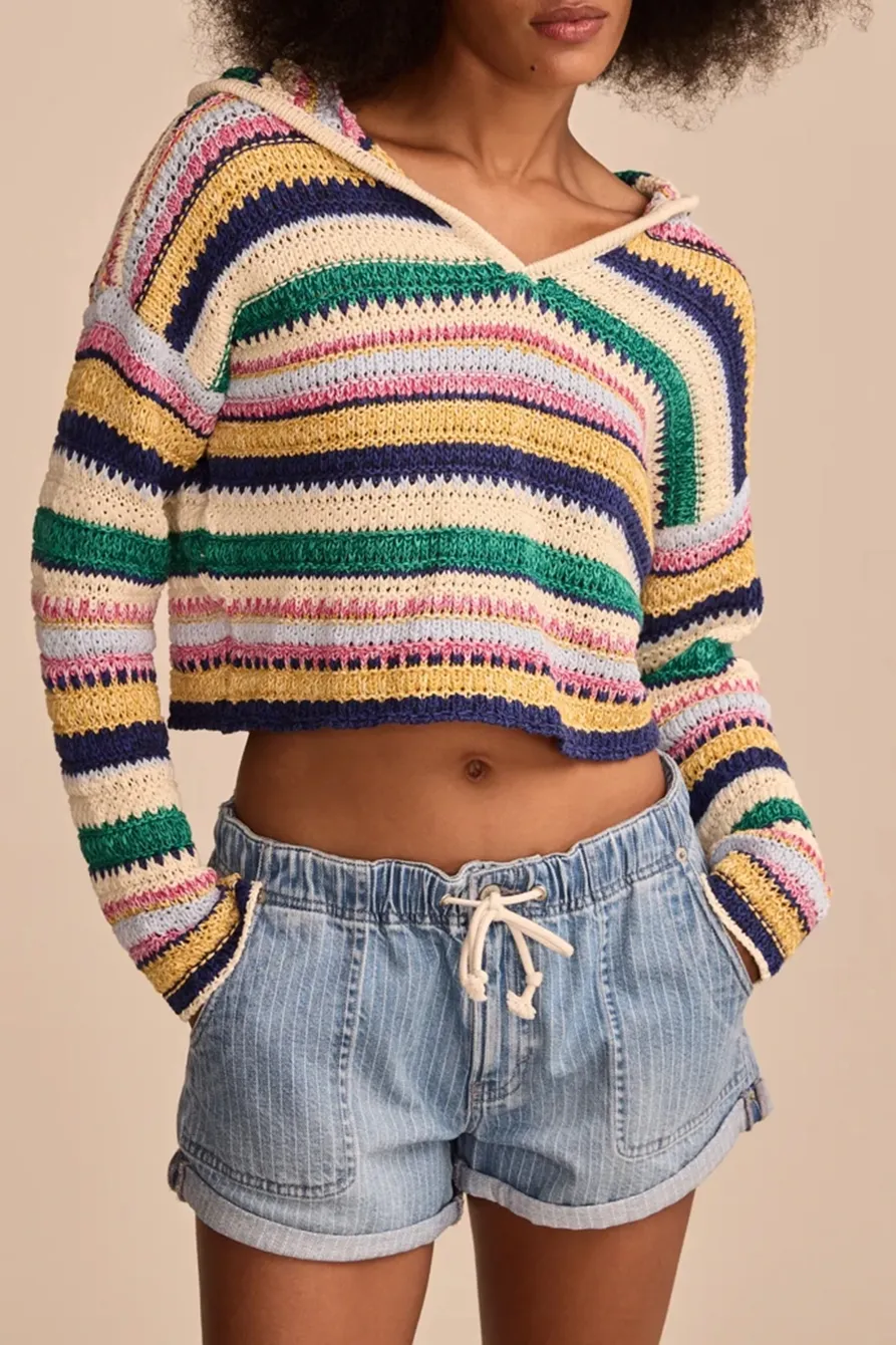 Casual Stripe Slight Stretch Hoodie