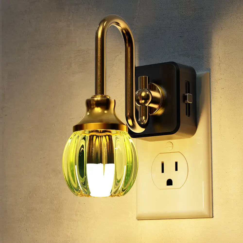 Glass Tulip/Pumpkin Plug-in Night Light