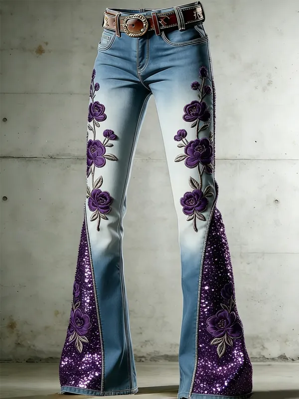 Women's Floral Casual Long Pants