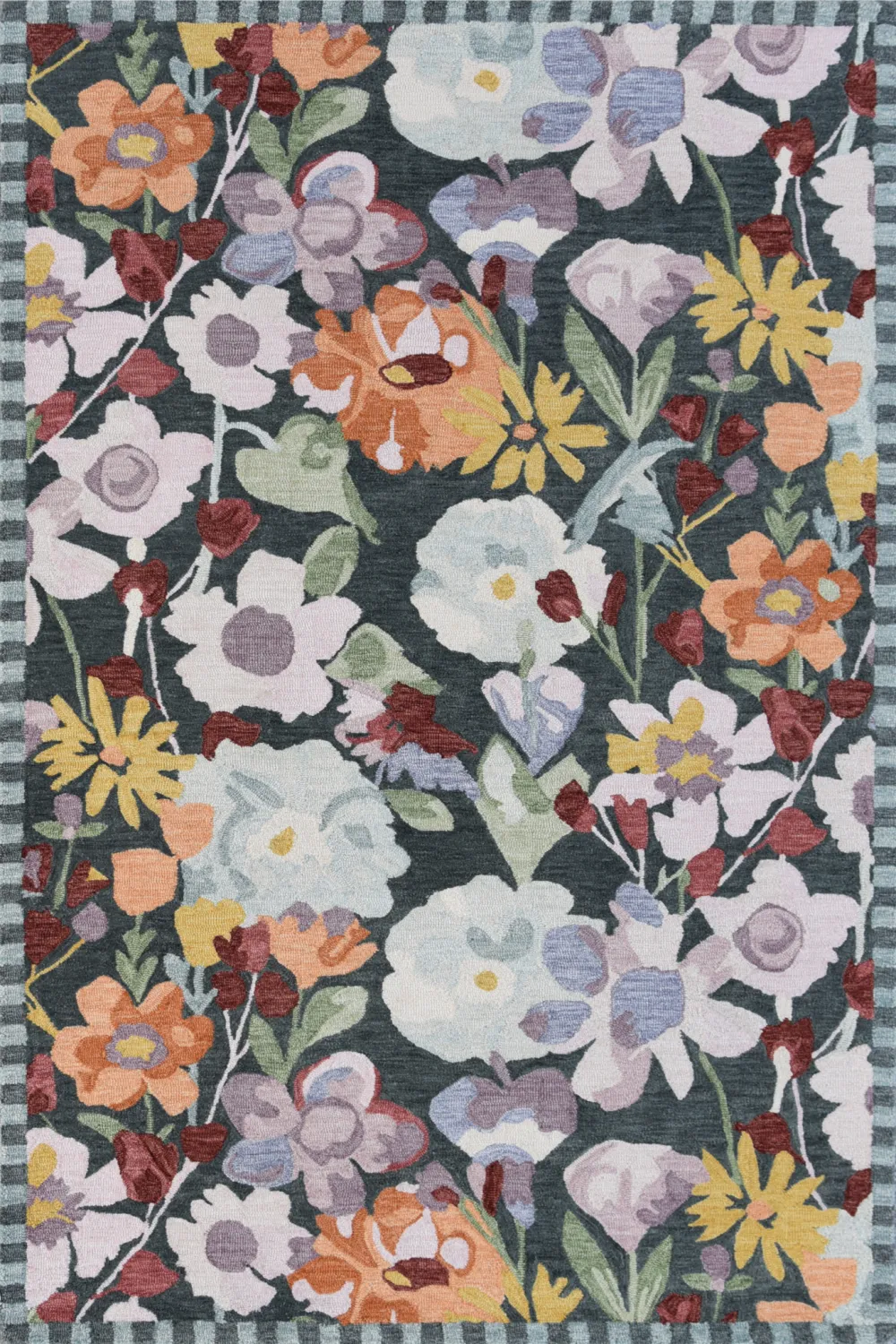 Crafted Floral Botanical Wool Area Rug