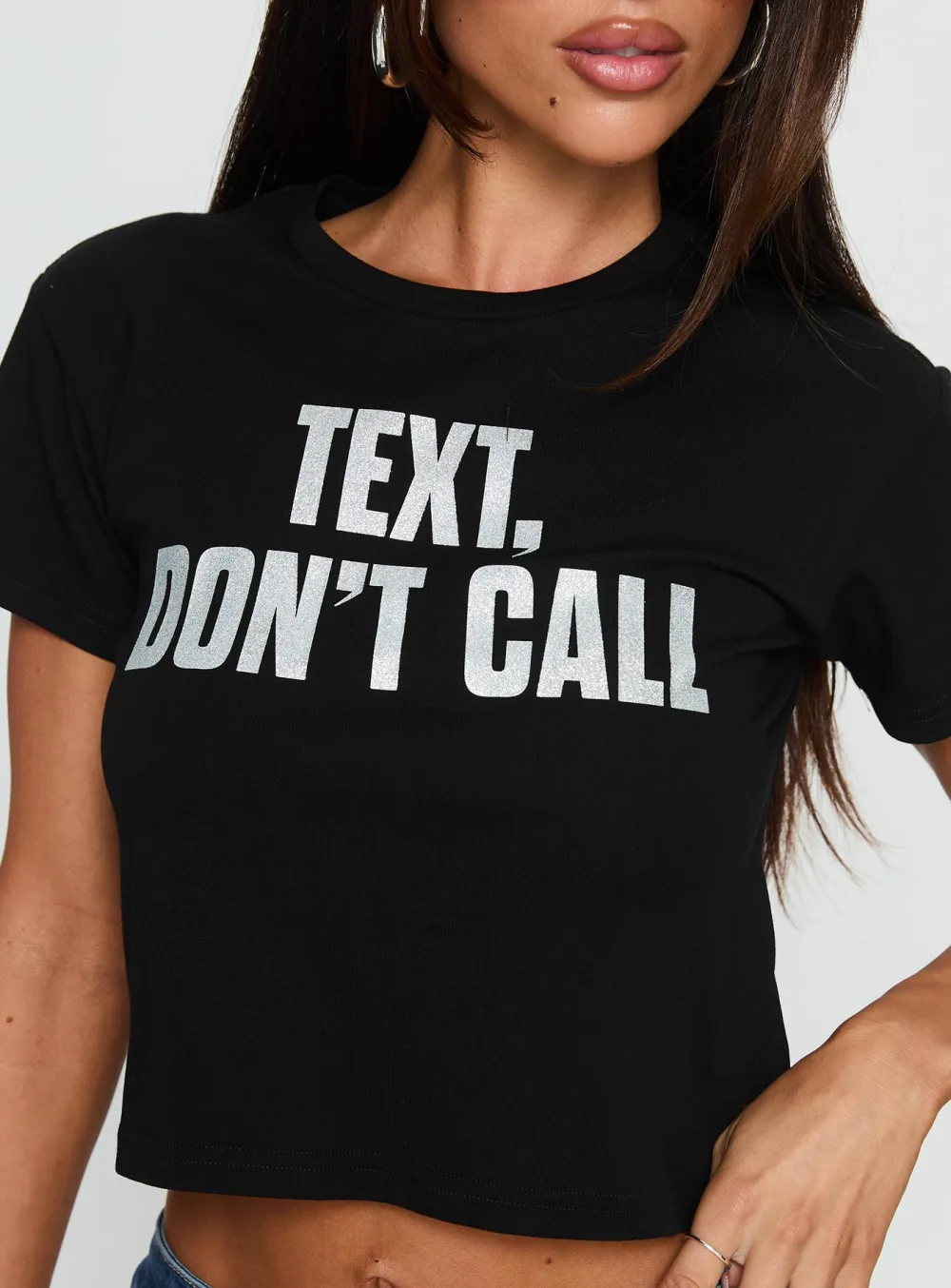 Text Don't Call Classic Printed Top