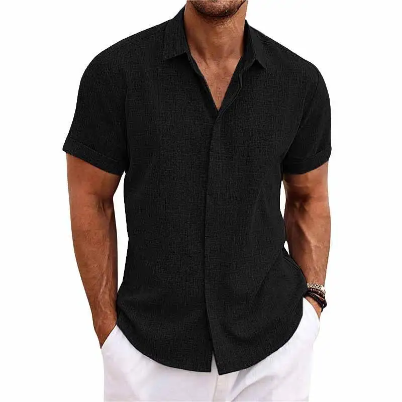 Textured Woven Linen Shirt